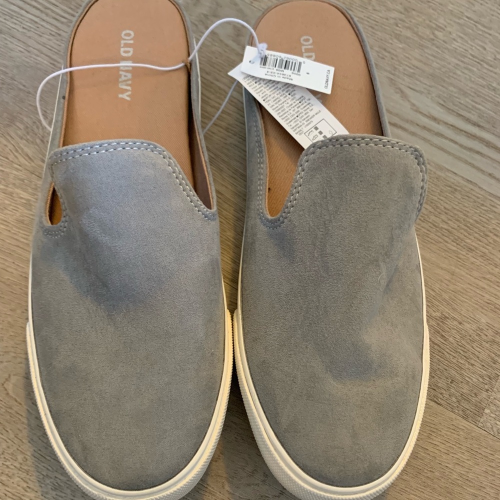 Grey suede mules from Old Navy